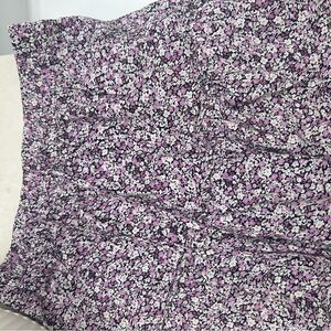 Floral Print Skirt in Pink and White